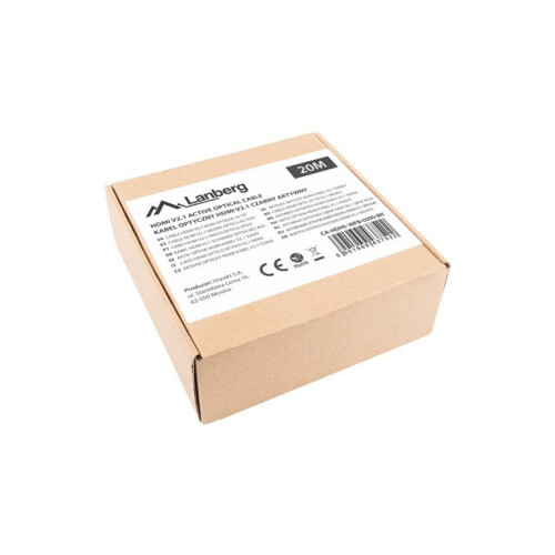 Cabo óptico LANBERG HDMI - CA-HDMI-30FB-0200-BK - 20 m - Preto