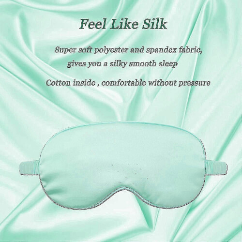 Silk Satin Sleep Mask with Elastic Strap Travel Eye Sleeping Blindfold Compatible With 1