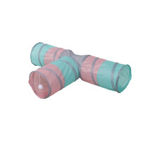 KERBL Large Triangular Tunnel with Plush Ball - Cat Toy - 80x50x25 cm