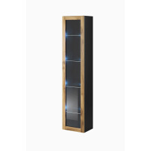 Cama glass-case VIGO '180' 180/40/30 black/wotan oak