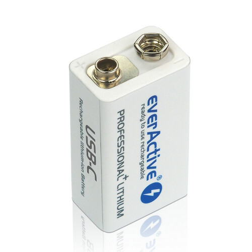 Rechargeable battery  everActive 6F22/9V Li-ion 550 mAh with USB TYPE C 1