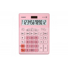 Calculatrice de poche - Casio - GR-12C - Couleur rose - Alimentation par pile