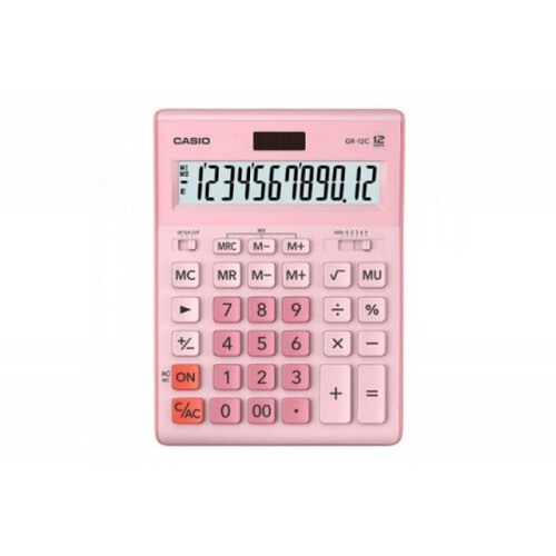 Casio CASIO CALCULATOR GR-12C-PK OFFICE PINK, 12-DIGIT DISPLAY