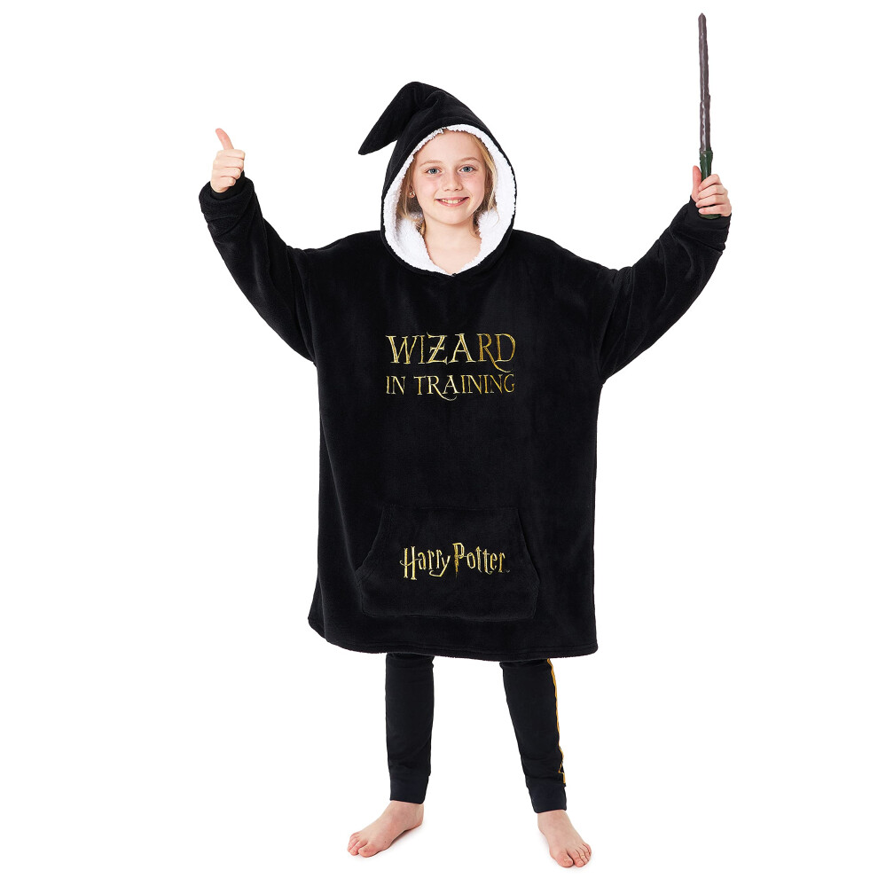 Harry Potter Oversized Hoodie Blanket for Kids  Gifts for Girls Boys Black