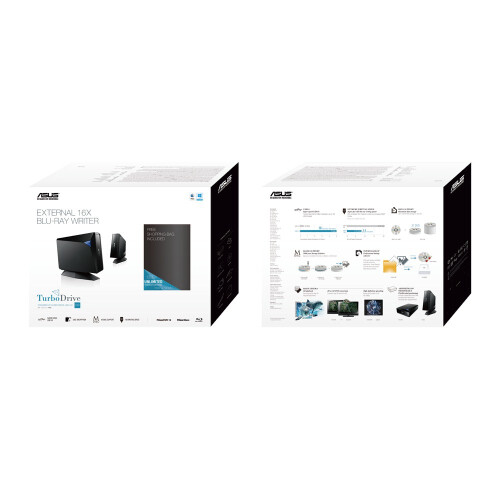 ASUS ASUS BW-16D1H-U PRO/G/AS/PDVD Leitor de Blu-Ray e Disco Regravável - Preto - USB 3.0 2