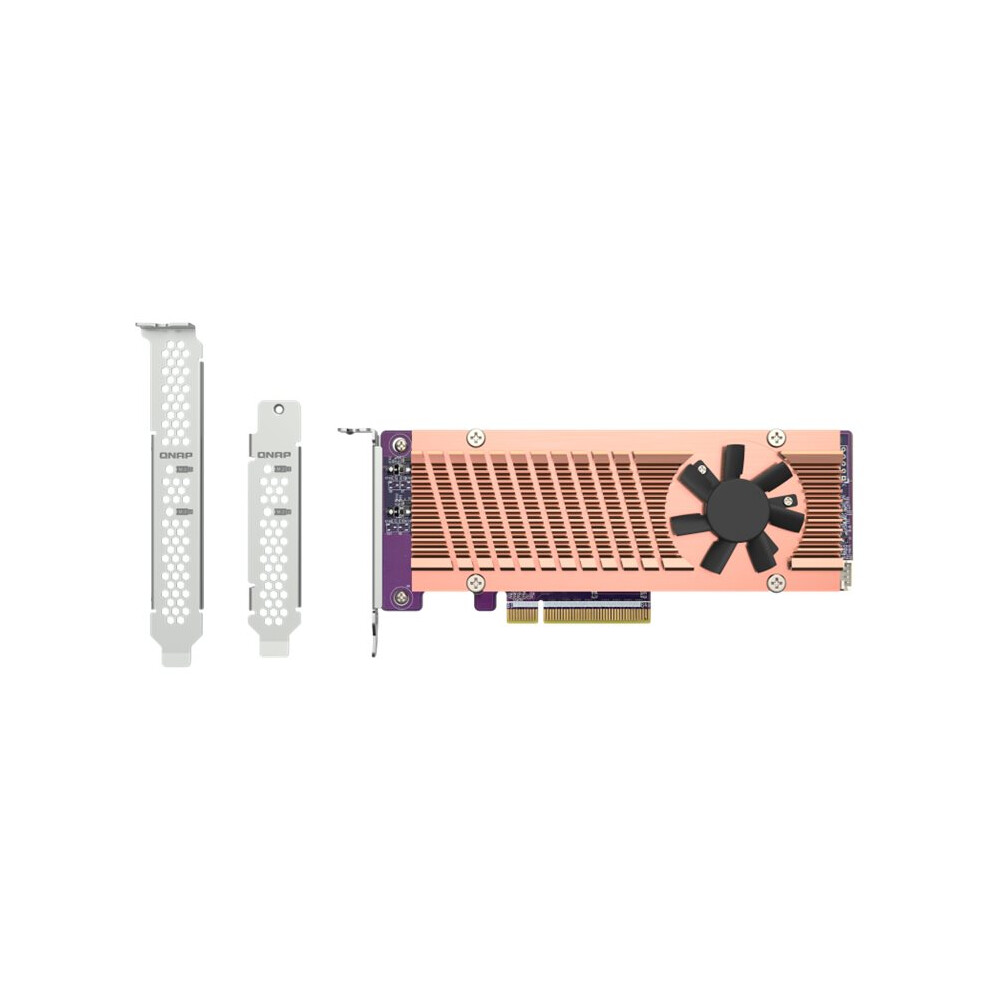 QNAP QM2-2P-384A, PCIe, M.2, PCIe 3.0, Braun, Grau, NAS / Storage server, Aktiv - Bild 7