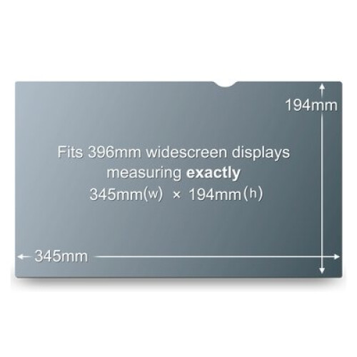3M Filtro de privacidade - 3M - PF15.6W - 15,6 polegadas - Sintético - Cinza 2