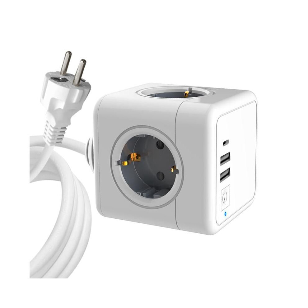 Microconnect Weiß Powercube 4 Schuko-Steckdosen 2Xusb 1 Usb-C - Bild 4