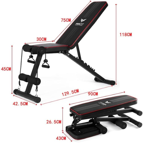 Adjustable Weight Bench with Resistance Band Foldable 2