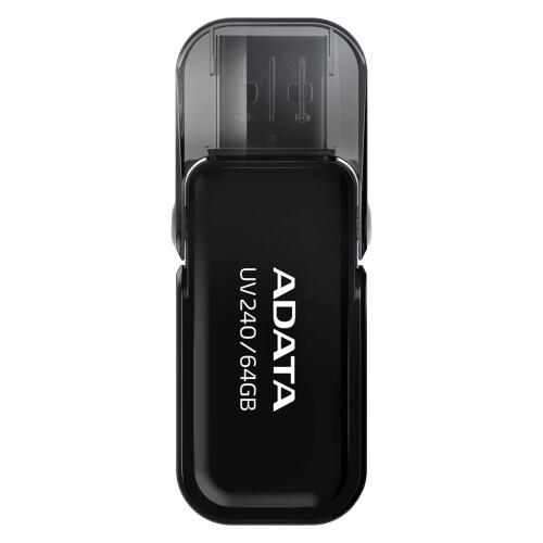 ADATA Unidad flash USB ADATA UV240 - 64 GB - USB 2.0 - Tapa - Negro