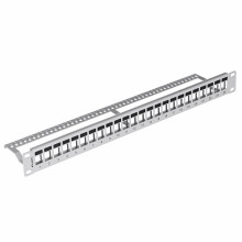 Patchpanel - LANBERG - 24 poorten - 1U - Keystone - Kleur grijs