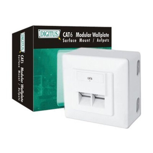 Digitus CAT 6, Class E, wall outlet, shielded, surface mount