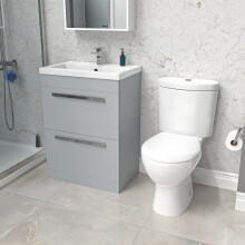 Nes Home 600mm Matte Grey 2 Drawers Vanity With Basin & Toilet Pan