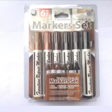 Set Of 6 Furniture Wood Touch-Up Waterproof Marking Pens + 6 Crayons + Sharpener