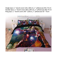 (Fer, King) The Avengers impression simple Double King couette Cove literie Polyester pour la maison