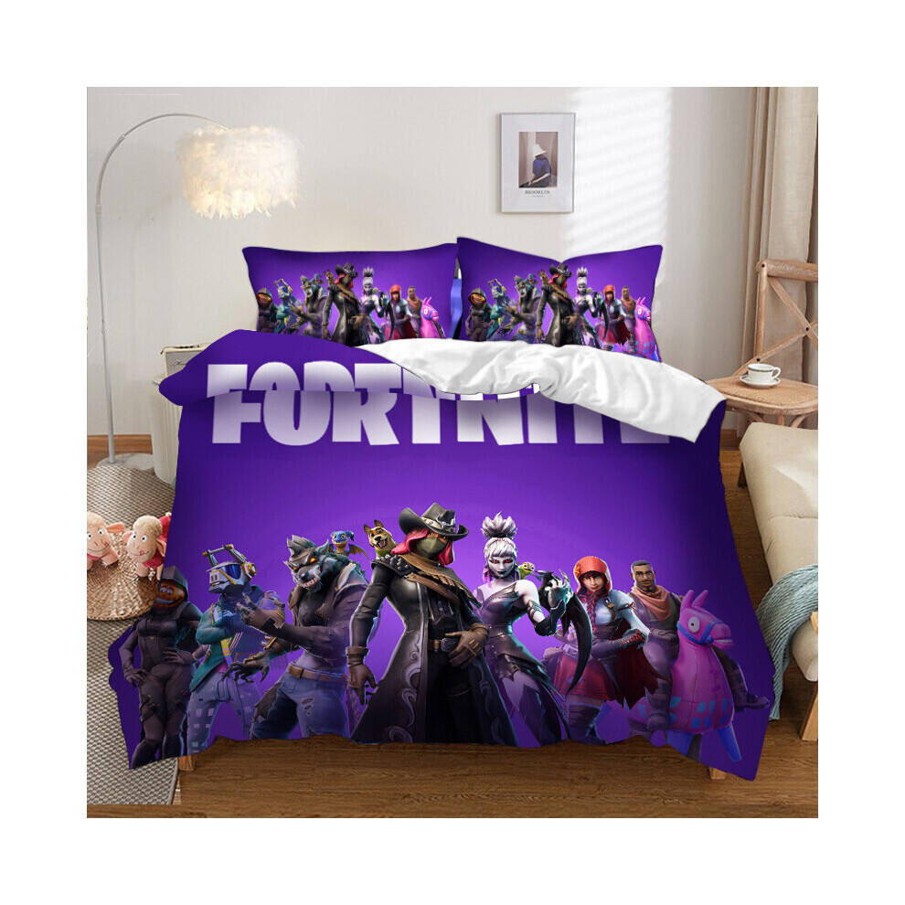 (King (220*240 cm), 2) Fortnite Literie Simple Double Cartoon Housse de Couette Enfants Housse de Couette