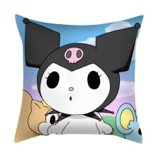 (Kuromi) mignon ma mélodie Kuromi bureau 45 cm dessin animé Anime peluche oreiller coussin taie d'oreiller
