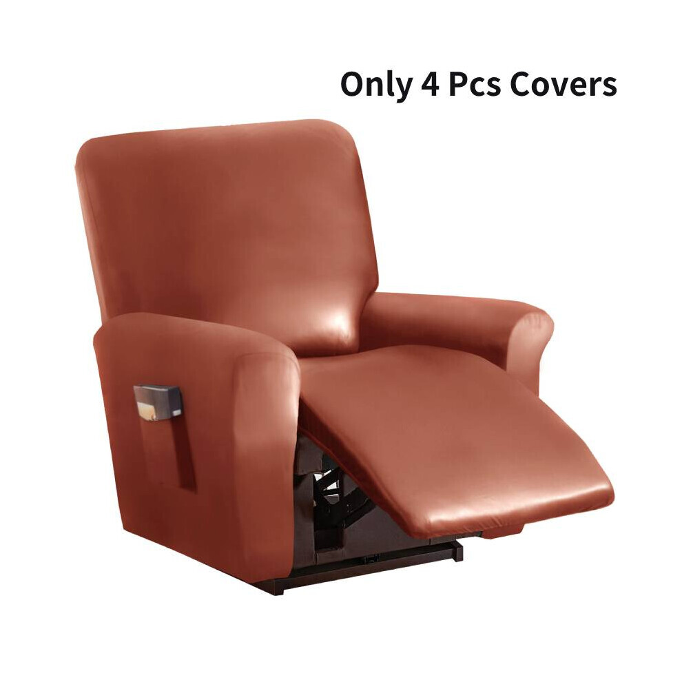 (Orange) Housses de fauteuil inclinable Housse de fauteuil inclinable extensible imperméable en cuir