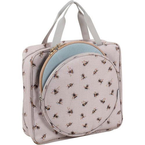 Hobby Gift Project or Craft Bag with Embroidery Hoop Storage Soft: Bee