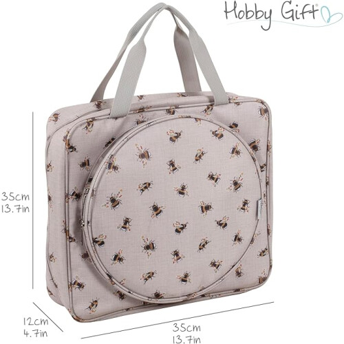 Hobby Gift Project or Craft Bag with Embroidery Hoop Storage Soft: Bee 2