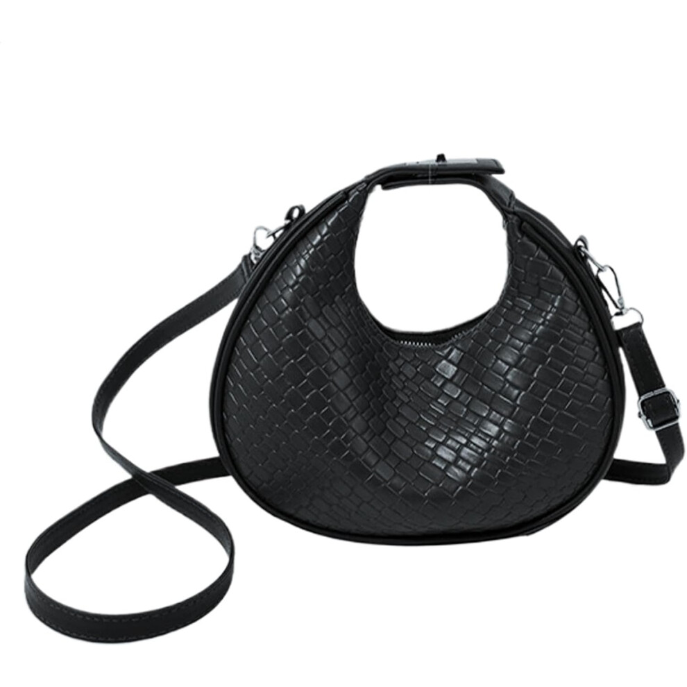 (Black) Women Shoulder Work Bag - Fashion Shoulder Purse - Crescent-shaped Design Traveling Shoulder Bag for Women, Girls, Work, Shopping Or Traveling