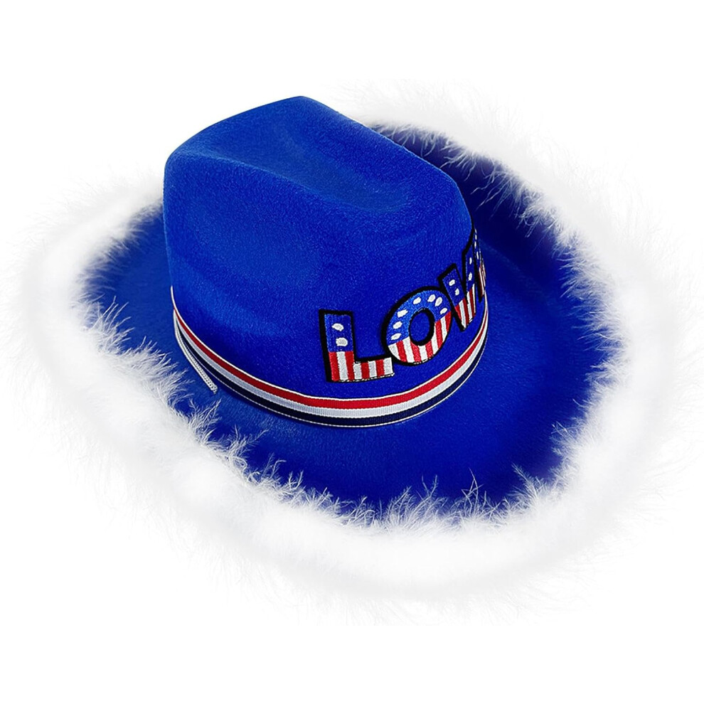 Mens Cowboy Hat,Felt Western Cowgirl Hat with Drawstring | Halloween Accessories for Masquerade, Prom, Cosplay, Performance