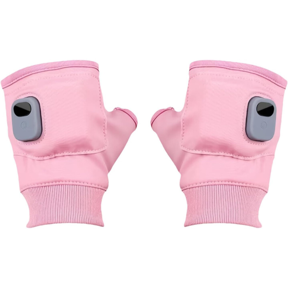 (Pink) Heated Gloves, Heating Mittens Hand Warmers For Women, 3 Speed Adjustable Heated Riding Gloves, Fast Heating Thin Heated Gloves, Fingerless Hea Pink