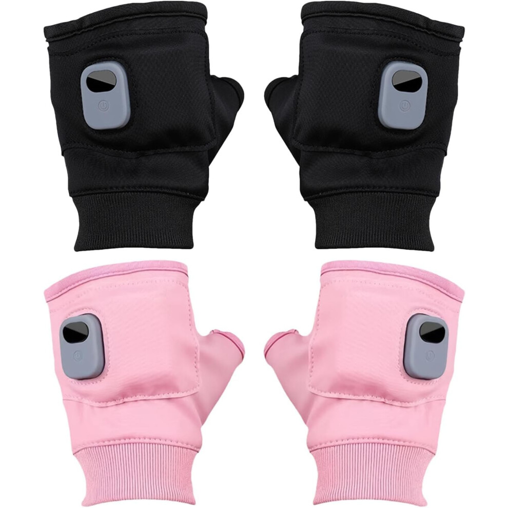 (2Pc) Heated Gloves, Heating Mittens Hand Warmers For Women, 3 Speed Adjustable Heated Riding Gloves, Fast Heating Thin Heated Gloves, Fingerless Heat Not,Specified