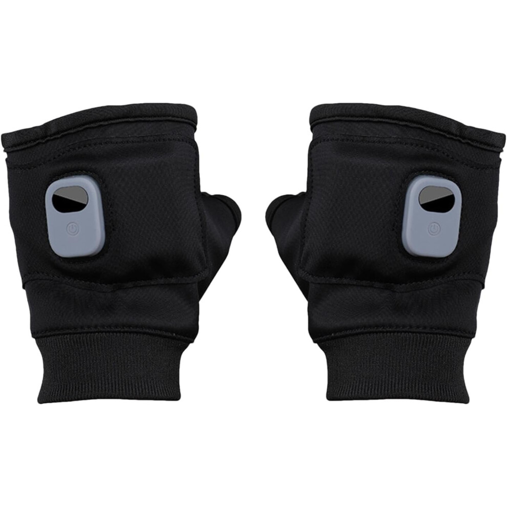 (Black) Heated Gloves, Heating Mittens Hand Warmers For Women, 3 Speed Adjustable Heated Riding Gloves, Fast Heating Thin Heated Gloves, Fingerless He Black