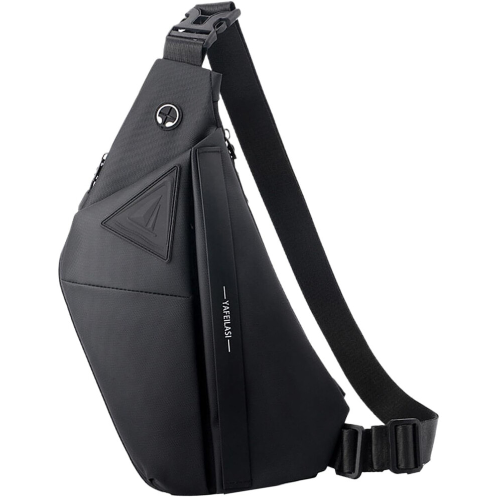 (right shoulder, Black) Shoulder Sling Bag, Waterproof Casual Daypack, Bag, Multipurpose Daypack, Sling Backpack for Hiking, Casual, Travel