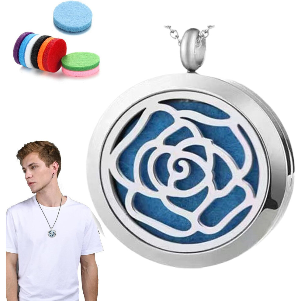 (C) Oil Pendant Necklace | Diffuser Stainless Steel Oil Necklace - Hollow Perfume Locket Necklace Women Jewelry For Men & Women Not,Specified