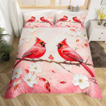 (Red White, King(No Comforter)) Homewish Peacock Comforter Cover Double Teal Blue Peacock Feather Bedding Set Chic Exotic Floral Animal Duvet Cover Oil Painting Artwork Style Quilt C