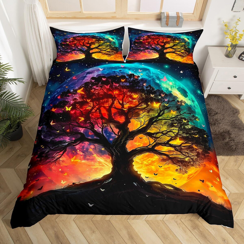 (Black Gold Blue, Single(No Comforter)) Homewish Peacock Comforter Cover Double Teal Blue Peacock Feather Bedding Set Chic Exotic Floral Animal Duvet