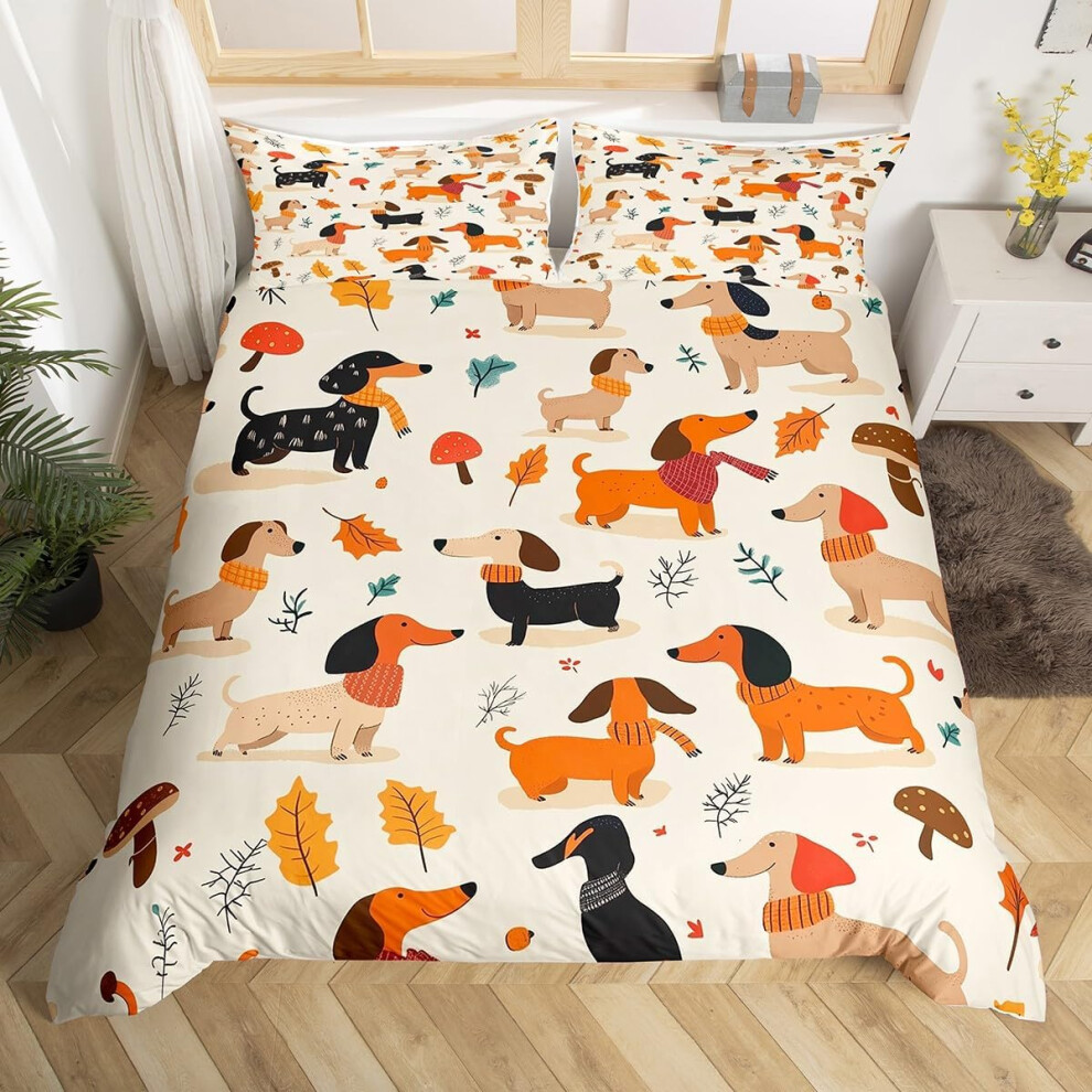 (Brown Yellow Black, Double(No Comforter)) Cartoon Rooster Kids Double Duvet Cover,Cute Chicken Hen Bedding Set,Plant Flowers Decor Comforter Cover for Kids Boys Girls Teens Bedroom Decor