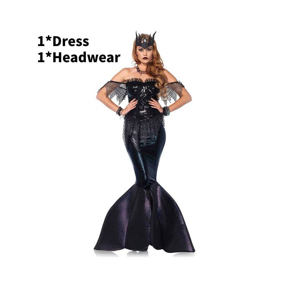 (L) Princess Mermaid Dress Cosplay Costumes Stage Performance Play Halloween Role