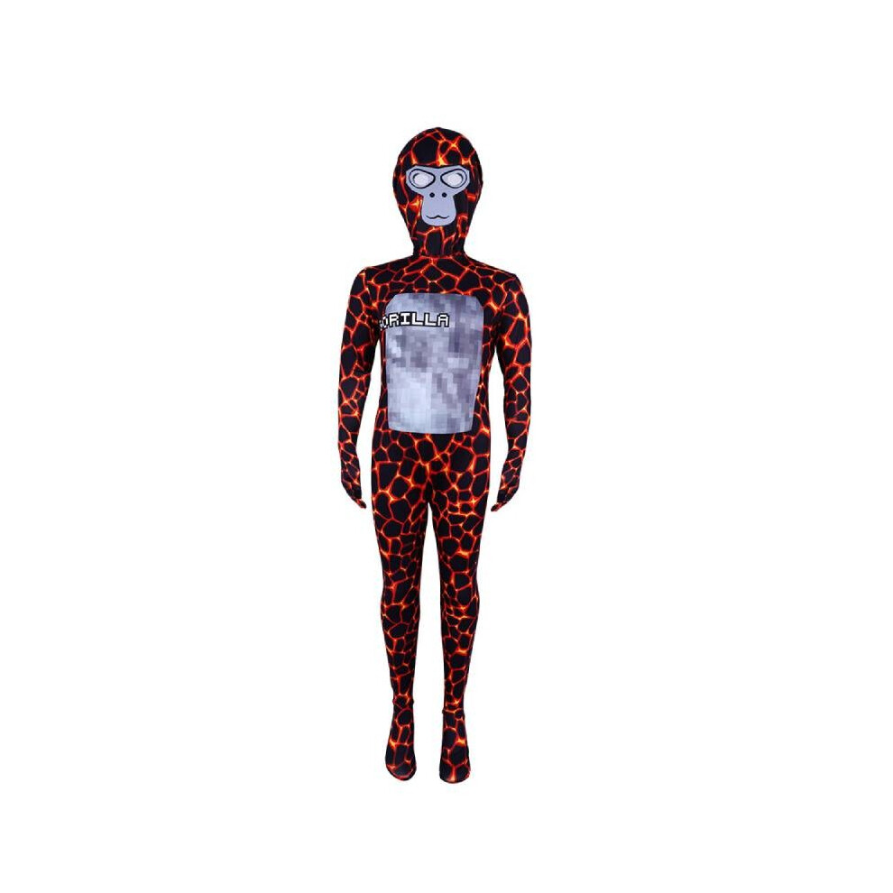 (, 130) Child Gorilla Tag Cosplay Costume Jumpsuits Halloween Performance Party Stage Red