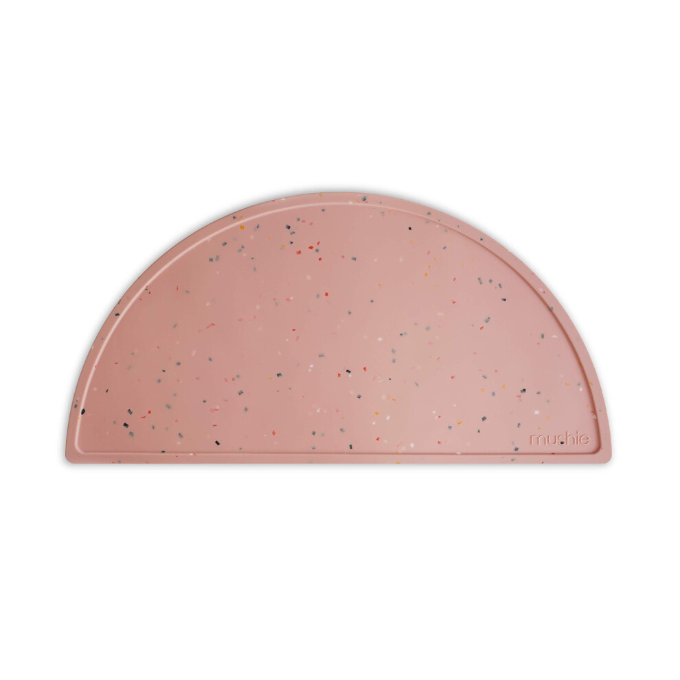 Mushie Silicone Placemat For Kids | Bpa-Free Non-Slip Design (Powder Confetti) Pink ???S?