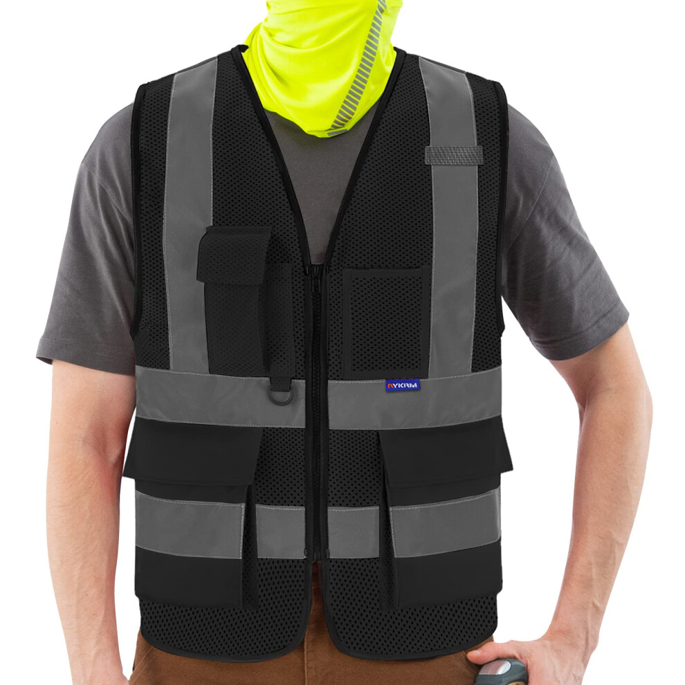 A-SAFETY 6xl 7xl 8xl Mesh black safety vest 6xl 7xl 8xl-image-OPC-PGBT75H-NEW