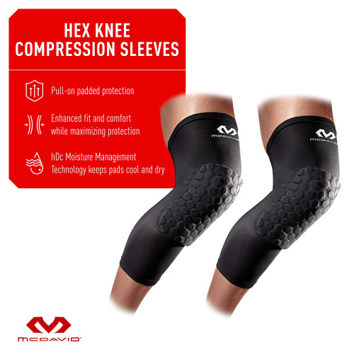 Maniche a compressione McDavid Hex per ginocchia, imbottite e traspiranti (1 paio) 1