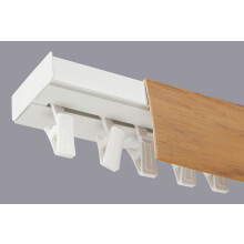 (120 cm, CLIPS) Single Curtain Rail Track PCV Ceiling SET with HOOKS or CLIPS + ALDER COVER