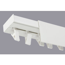 (300 cm, CLIPS) Single Curtain Rail Track PCV Ceiling SET with HOOKS or CLIPS + WHITE COVER