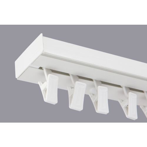 (300 cm, CLIPS) Single Curtain Rail Track PCV Ceiling SET with HOOKS or CLIPS