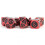 Metallic Dice LIc024 Svarta & Röda Spel Tärningar - Set om 7 1