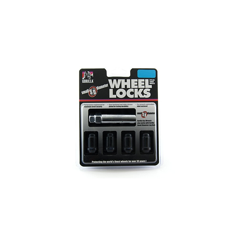 Gorilla Automotive 21631BC Black Chrome Small Diameter Wheel Locks (12mm x 1.50 Thread Size)