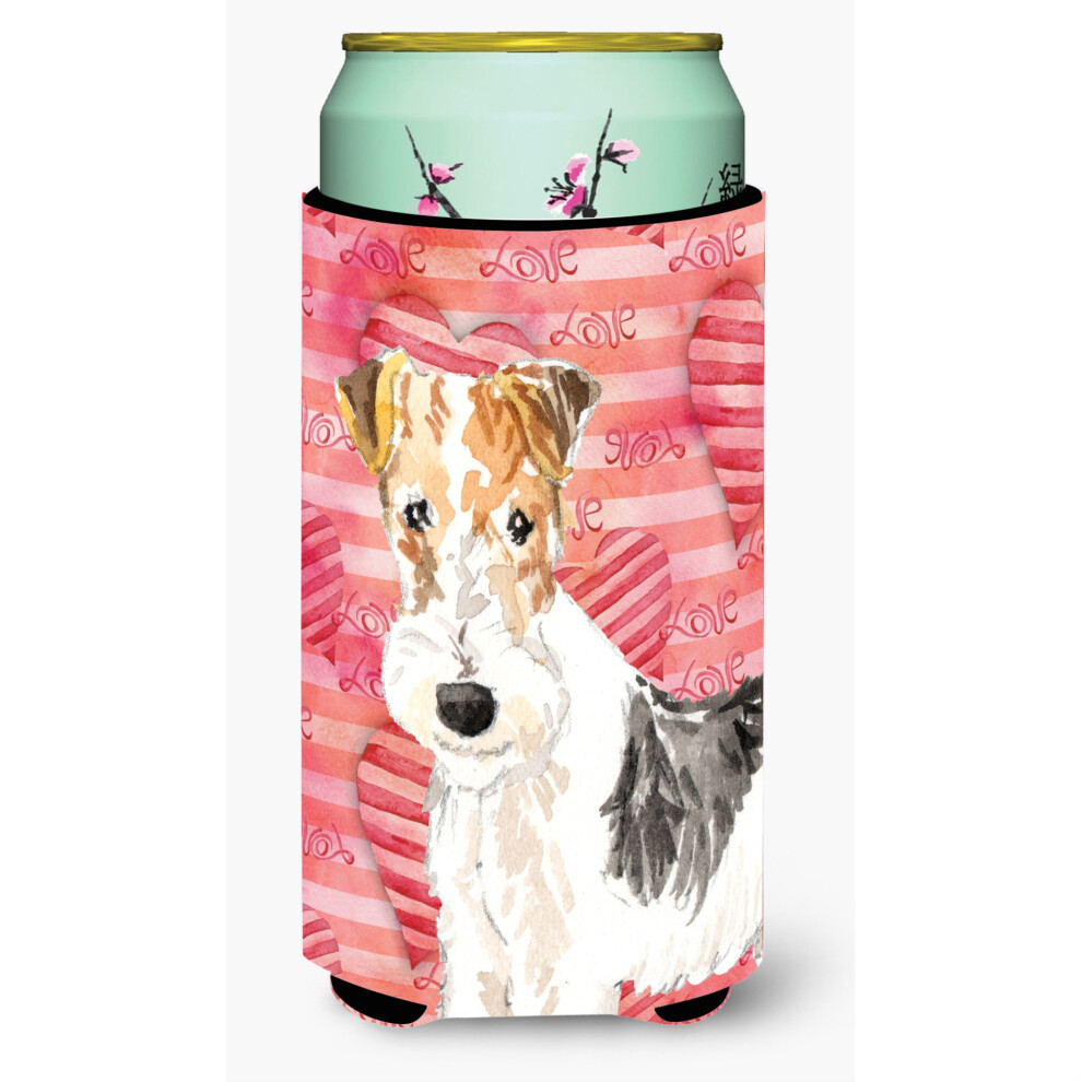 """"Tesoros De Caroline CK1744TBC Love A Fox Terrier, Aislante Para Ni O Alto, Fundas Para Bebidas Fr As Multicolor""""-image