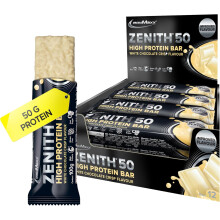 IronMaxx Zenith 50 High Protein Bar - White Chocolate Crisp 12 x 100g pauvre en glucides et en sucres avec acides aminés essentiels