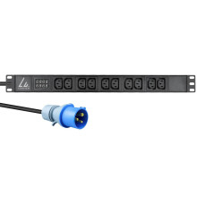Lanview 19" rack mount power strip 3m 16A with 10 x C13 socket and AMP meter