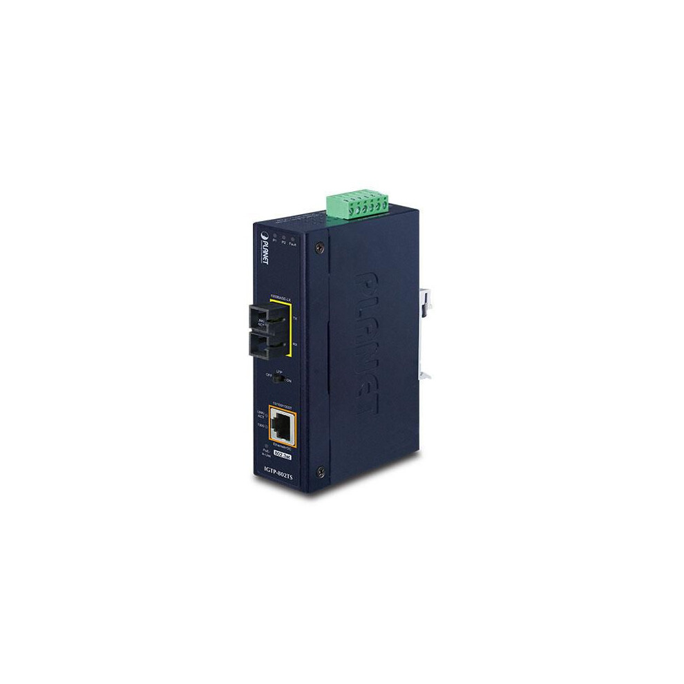 Planet 1000Base-Lx To 10/100/1000Base-T 802.3At Poe+ Industrial Media Converter (Scsm) -20Km 4711213686962