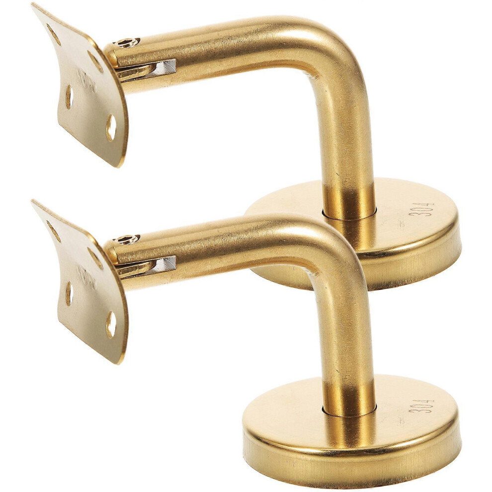 (As Show, One Size) 2Pcs Handrail Bracket Stainless Steel Stair Rail Bracket Curved Sheet Support 4069016331245
