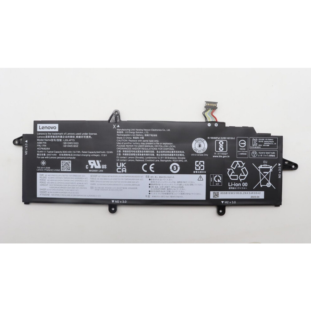 Lenovo Internal Lithium-Ion Battery 4-Cell Design 54.7Wh Capacity 15.44V Voltage Compatible With Lenovo Laptops. 5715063038093